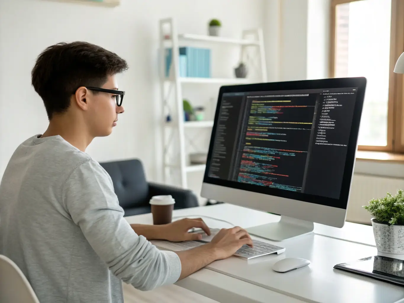A developer is working on a system integration project, connecting various software applications to create a unified digital ecosystem for a client.